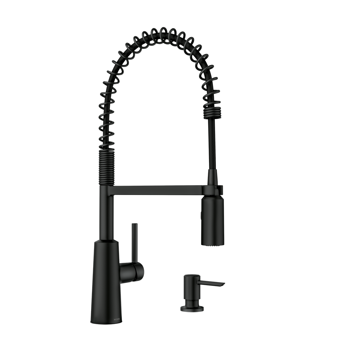 Moen Nori Pre-Rinse Spring Kitchen Faucet 87897 in Matte Black (87897BL)