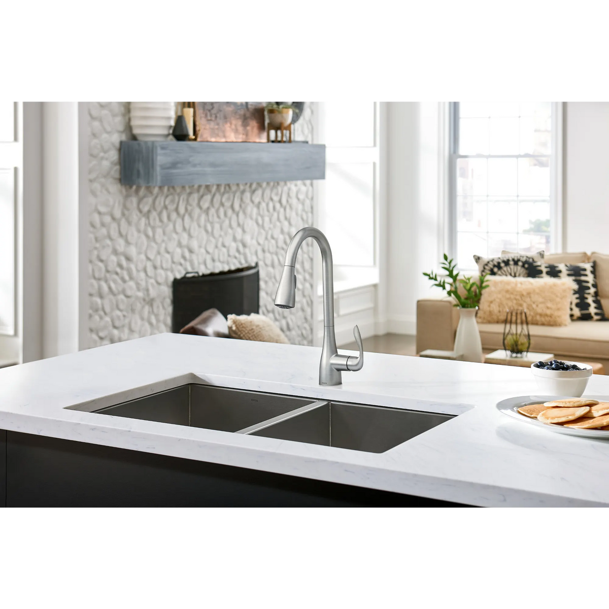 Moen Georgene Single-Handle High-Arc Pulldown Kitchen Faucet 87912 in Spot Resist Stainless (87912SRS) - view 5