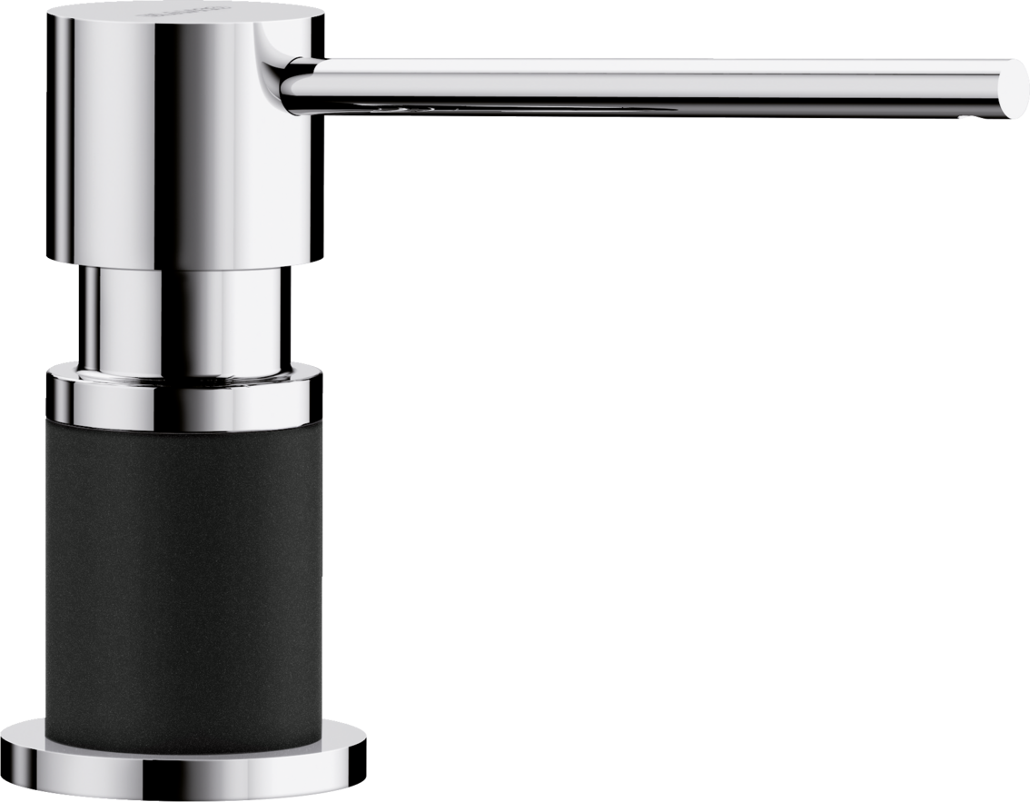 Blanco Lato soap dispenser in Chrome/Coal Black