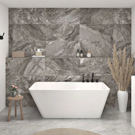 Zitta Bathtub Artesio+ freestanding white 59 3/4" x 31 5/8" x 22 7/8"  Right, removable apron, acrylic, Zitta collection TAS6032FAPR1 - Plumbing Market