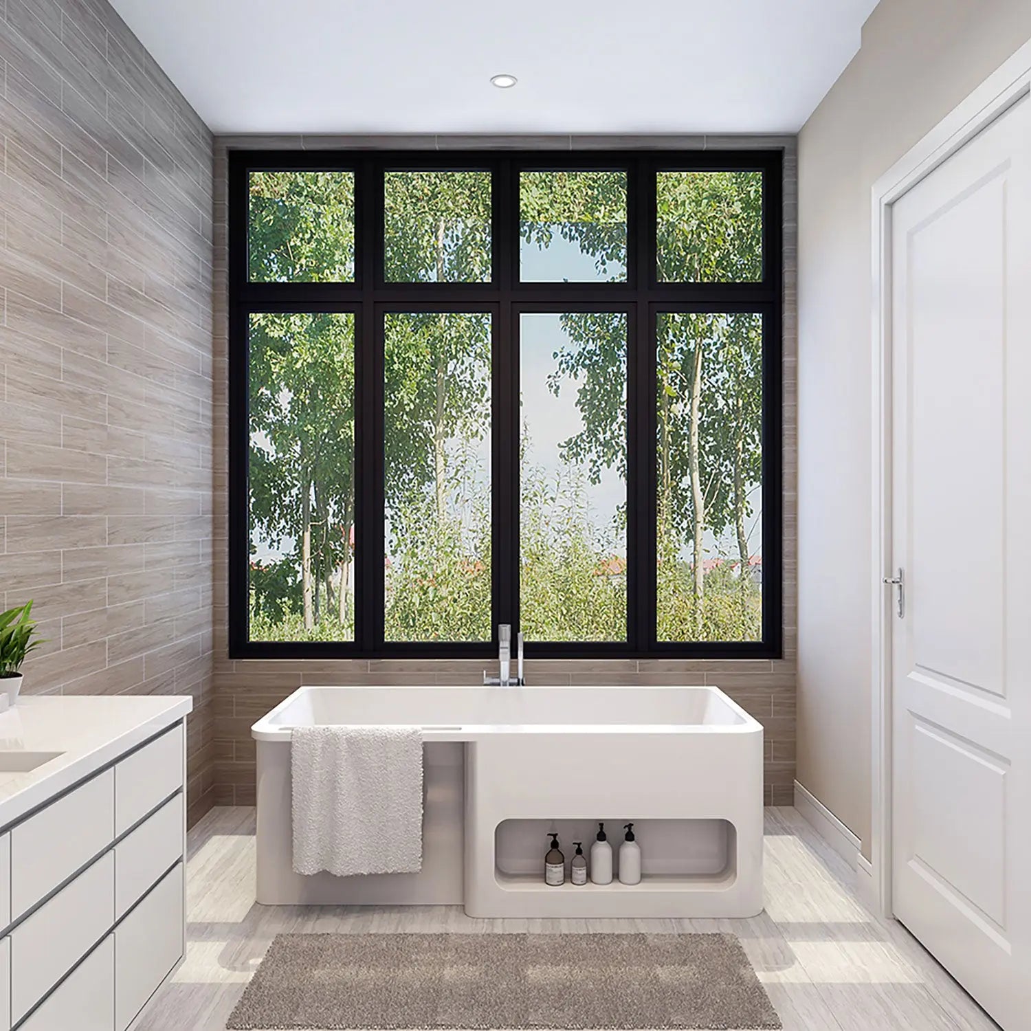Zitta Bathtub Basca freestanding white 67" x 31 3/4" x 23 3/8", acrylic, Slik Portfolio collection TBS6731FA001 - Plumbing Market