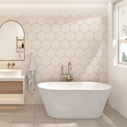 Zitta Bathtub Celio freestanding white oval freestanding 60" x 30 11/16" x 23 5/8", acrylic, Zitta collection TCE6031FA001 - Plumbing Market