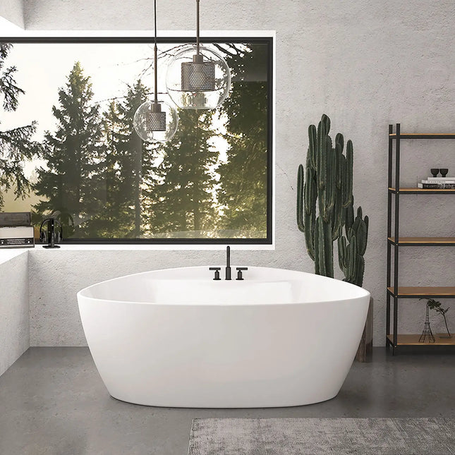 Zitta Bathtub Pura freestanding white 59 7/8" x 32 5/8" x 24 5/8", acrylic, Zitta collection TPR6032FA001 - Plumbing Market