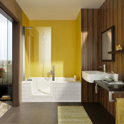 Zitta Bathtub Duett 60 Left alcove kit for ceramic with left shower door 60" x 29 1/2" x 21 5/8", acrylic, in alcove with door, Zitta collection TD16030TTDL0Z - Plumbing Market