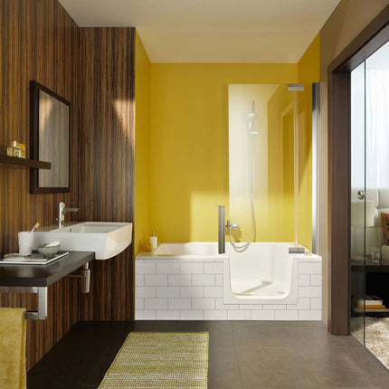 Zitta Bathtub Duett 60 Right alcove kit for ceramic with right shower door 60" x 29 1/2" x 21 5/8", acrylic, in alcove with door, Zitta collection TD16030TTDR0Z - Plumbing Market