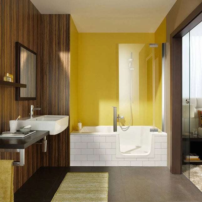 Zitta Bathtub Duett 60 Right alcove kit for ceramic with right shower door 60" x 29 1/2" x 21 5/8", acrylic, in alcove with door, Zitta collection TD16030TTDR0Z - Plumbing Market