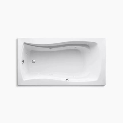 Kohler Mariposa 66" x 35-7/8" drop-in whirlpool bath with Bask heated surface and end drain K-1224-W1-0 - Plumbing Market