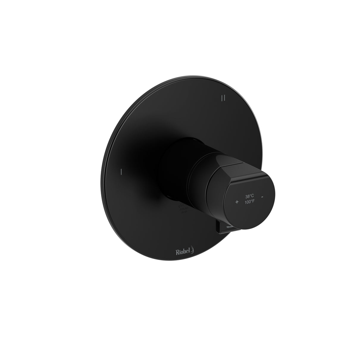 Riobel Parabola 1/2" Thermostatic & Pressure Balance Trim With 5 Functions - Black (TPB45BK)