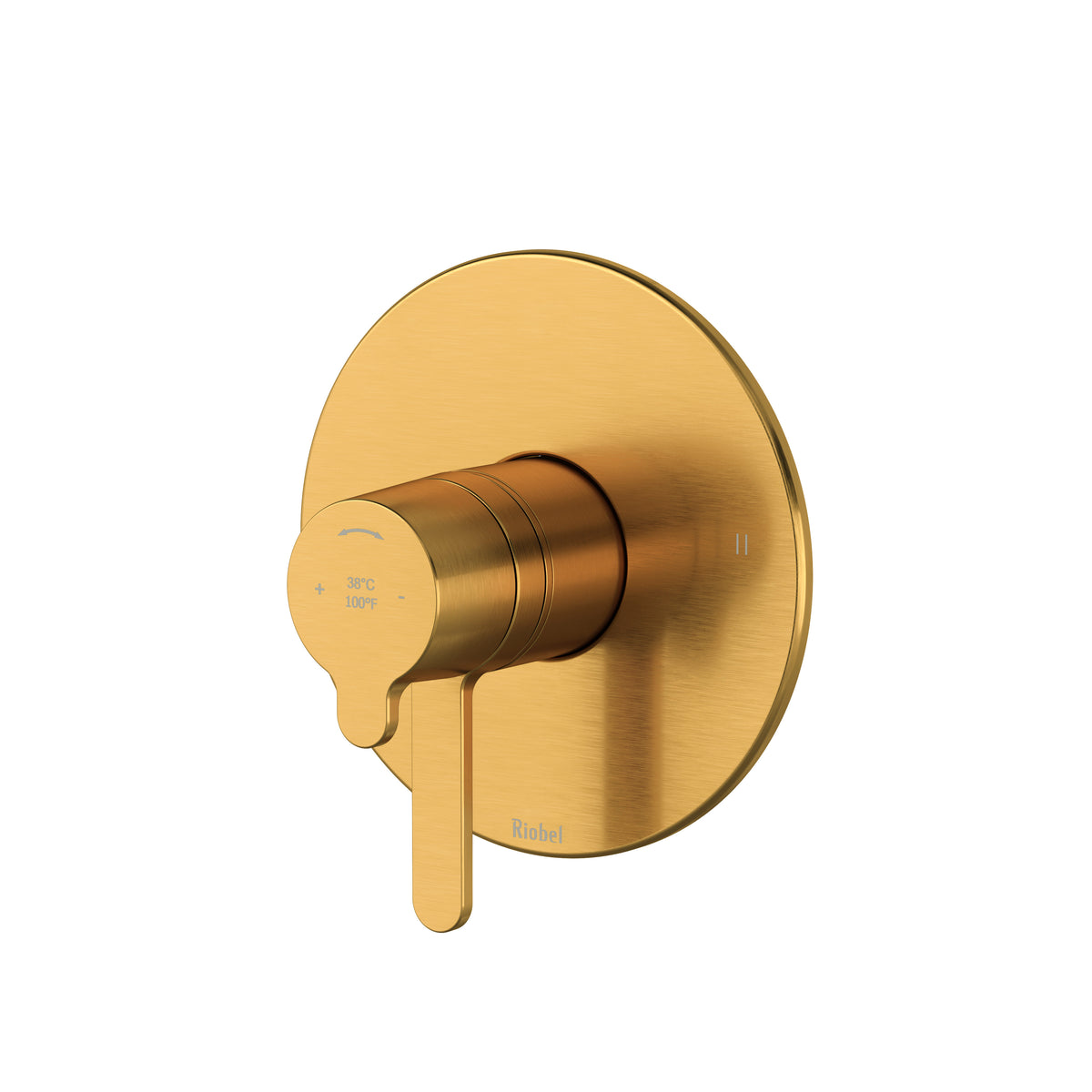 Riobel Nibi Thermostatic/Pressure Balance Valve Trim 1/2" 2-Way, 2 Functions - Brushed Gold (TNB44BG)