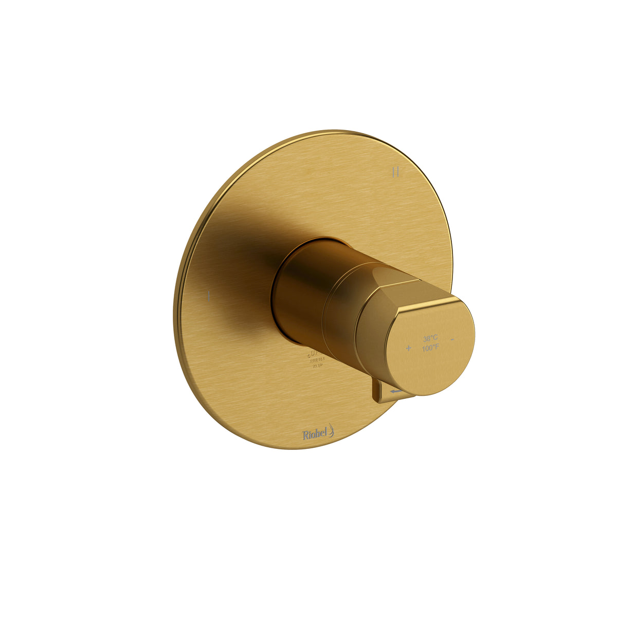 Riobel Parabola 1/2" Thermostatic & Pressure Balance Trim With 5 Functions - Brushed Gold (TPB45BG)