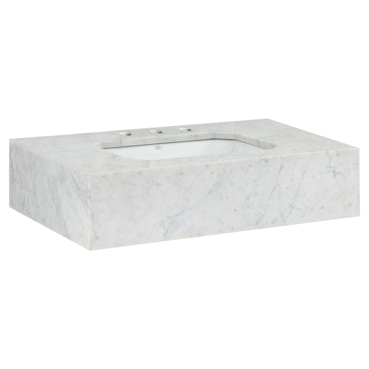 DXV Belshire 30 in. Carrara Marble Console Top, 3 Hole in Carrara Marble (D19080003.550)