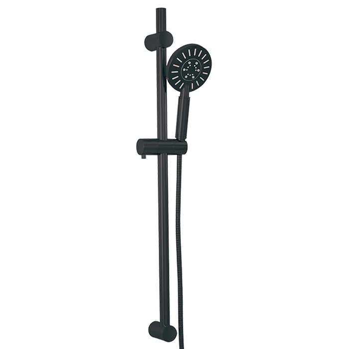 ALT Round Complete Shower Rail with 3-Function Handshower 90840 in Electro Black