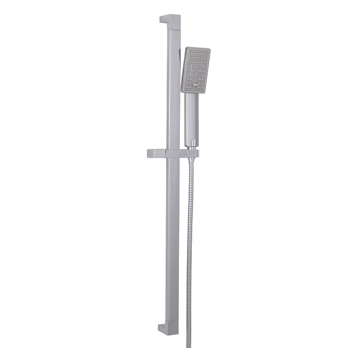ALT Square Complete Shower Rail with 3-Function Handshower 90841 in Polished Chrome