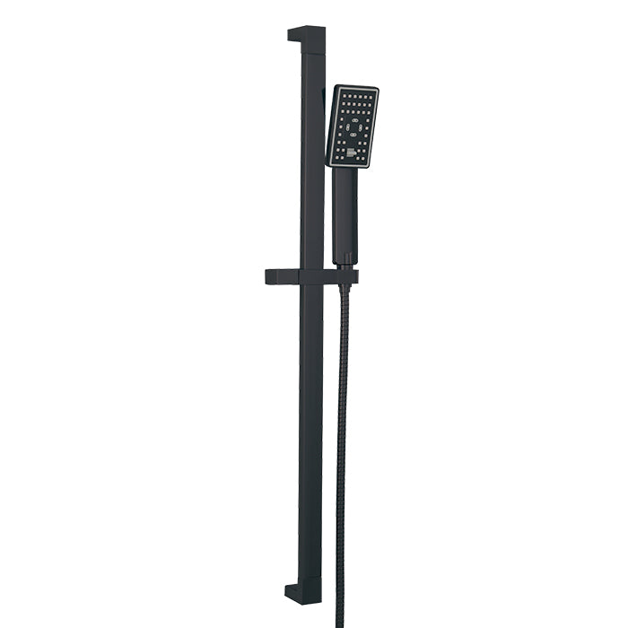 ALT Square Complete Shower Rail with 3-Function Handshower 90841 in Electro Black