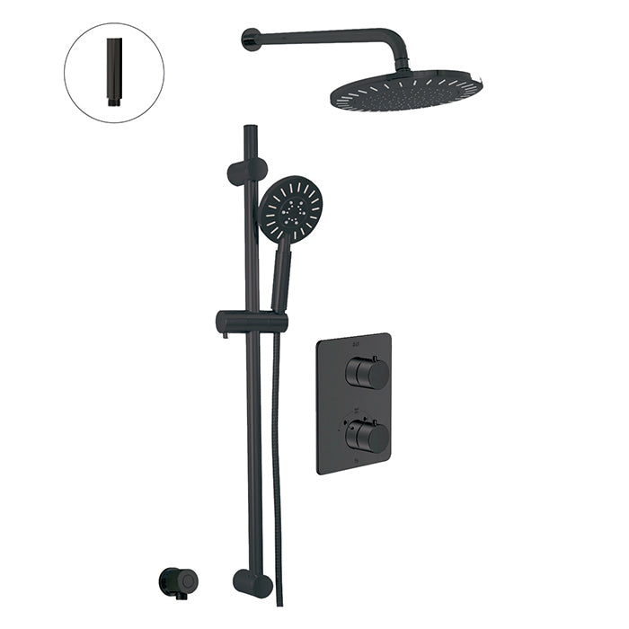 ALT Via Dante Thermostatic Shower System – 2 Functions 91082 in Electro Black