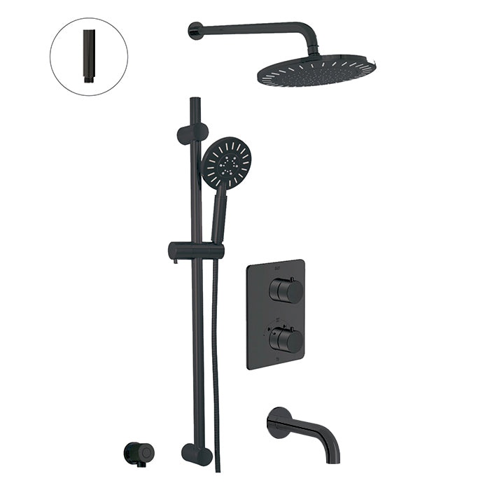 ALT Via Dante Thermostatic Shower System – 3 Functions 91093 in Electro Black