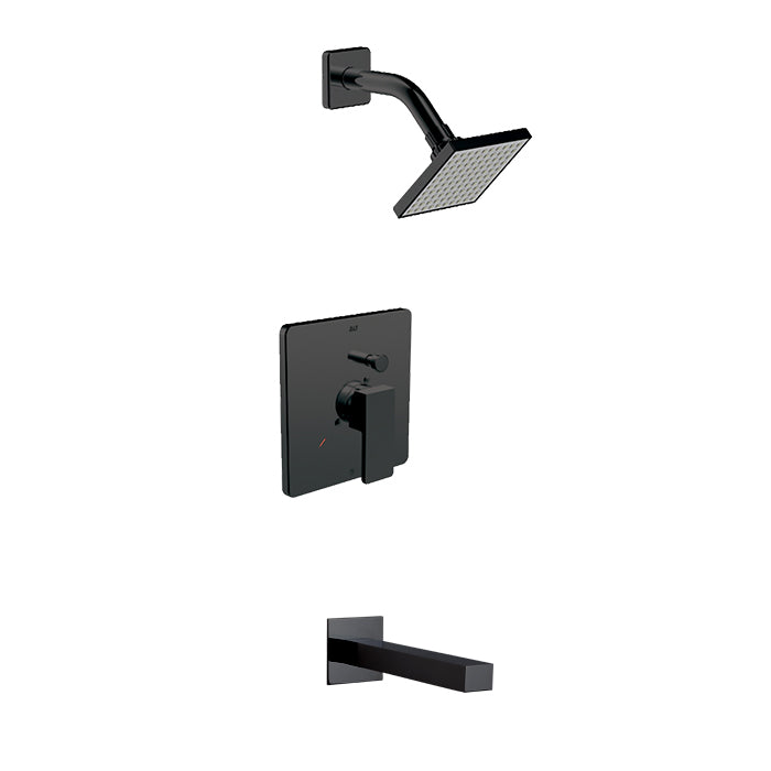 ALT Riga Pressure Balance Tub/Shower System 91246 in Electro Black