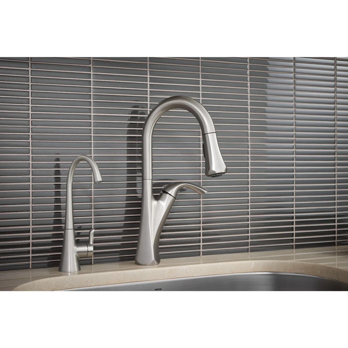 Moen Sip Transitional Single-Handle High-Arc Beverage Faucet S5520 in Spot Resist Stainless (S5520SRS) - view 2