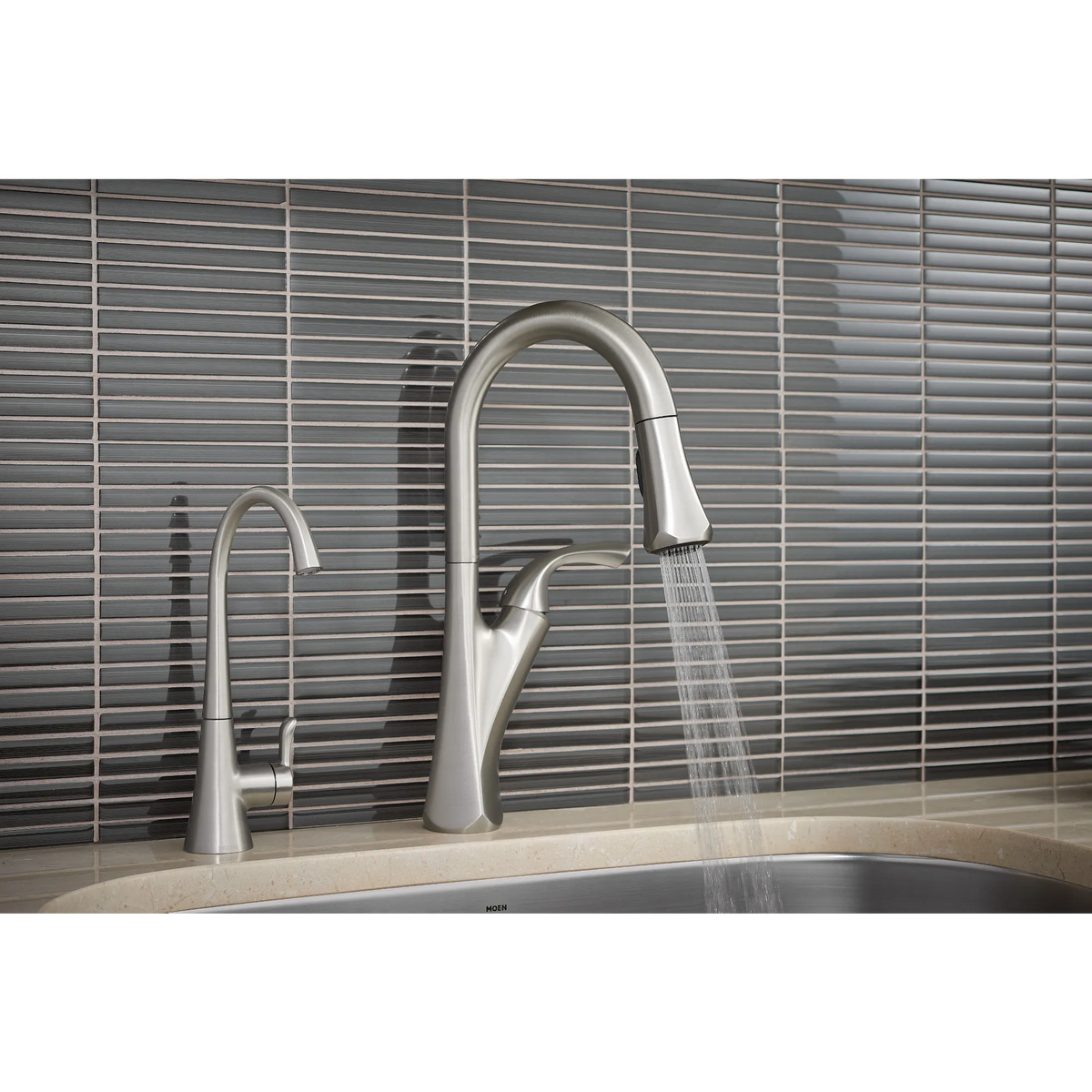Moen Sip Transitional Single-Handle High-Arc Beverage Faucet S5520 in Spot Resist Stainless (S5520SRS) - view 6