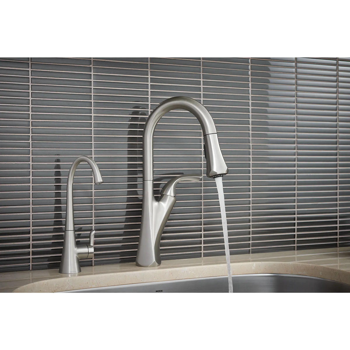 Moen Sip Transitional Single-Handle High-Arc Beverage Faucet S5520 in Spot Resist Stainless (S5520SRS) - view 5