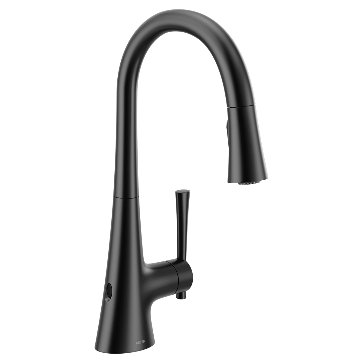 Moen Kurv MotionSense Wave Single-Handle High-Arc Single-Sensor Pulldown Kitchen Faucet 9126EW in Matte Black (9126EWBL)