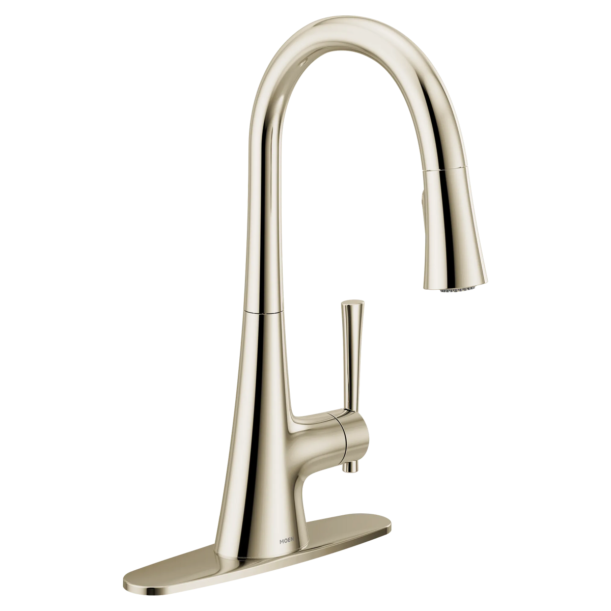 Moen Kurv Single-Handle High-Arc Pulldown Kitchen Faucet 9126 in Polished Nickel (9126NL) - view 2