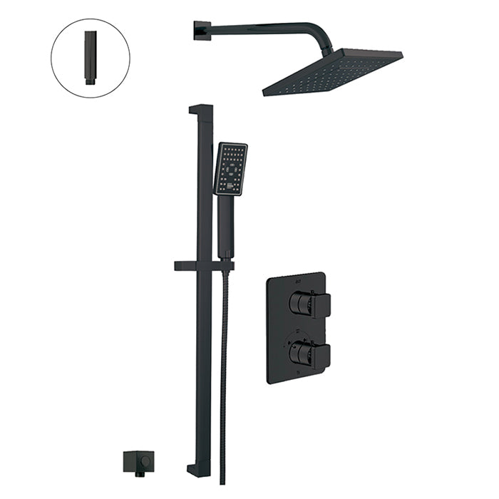 ALT Riga Thermostatic Shower System – 2 Functions 91282 in Electro Black