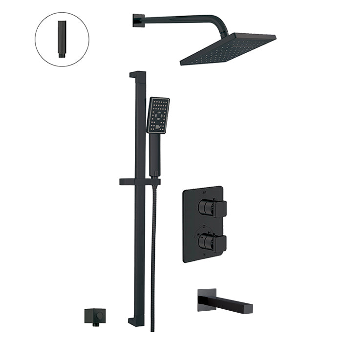 ALT Riga Thermostatic Shower System – 3 Functions 91293 in Electro Black