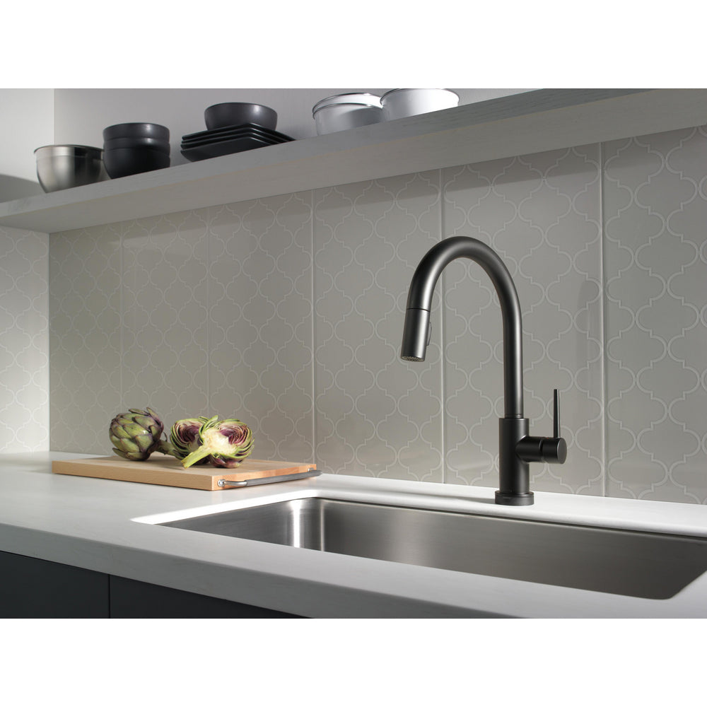 Delta Trinsic Pull-Down Kitchen Faucet With T2O - Matte Black