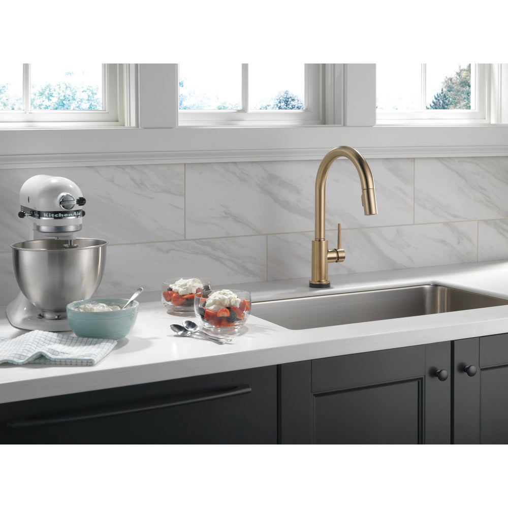 Delta Trinsic Pull-Down Kitchen Faucet With T2O - Champagne Bronze