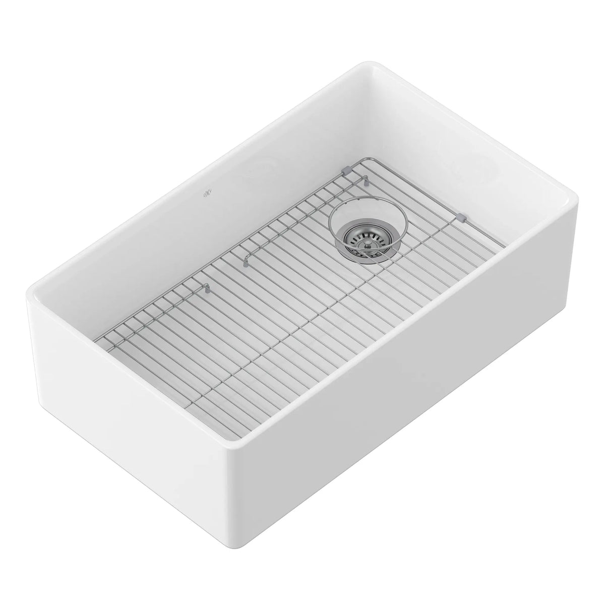 DXV Etre 33 in. Apron Kitchen Sink with Offset Drain in Canvas White (D21180SB3320.415) - view 4