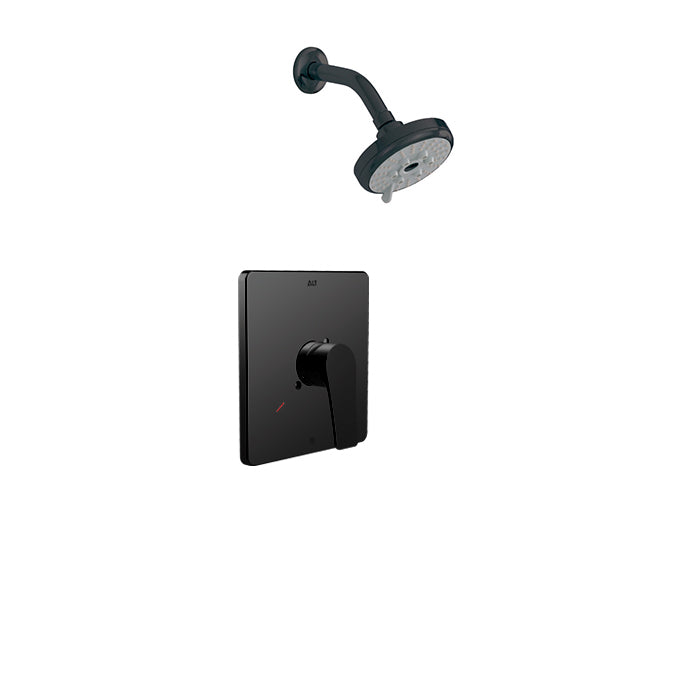 ALT Via Dante Pressure Balance Shower System 91745 in Electro Black