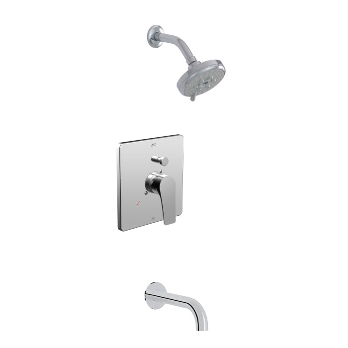 ALT Via Dante Pressure Balance Tub/Shower System 91746 in Polished Chrome