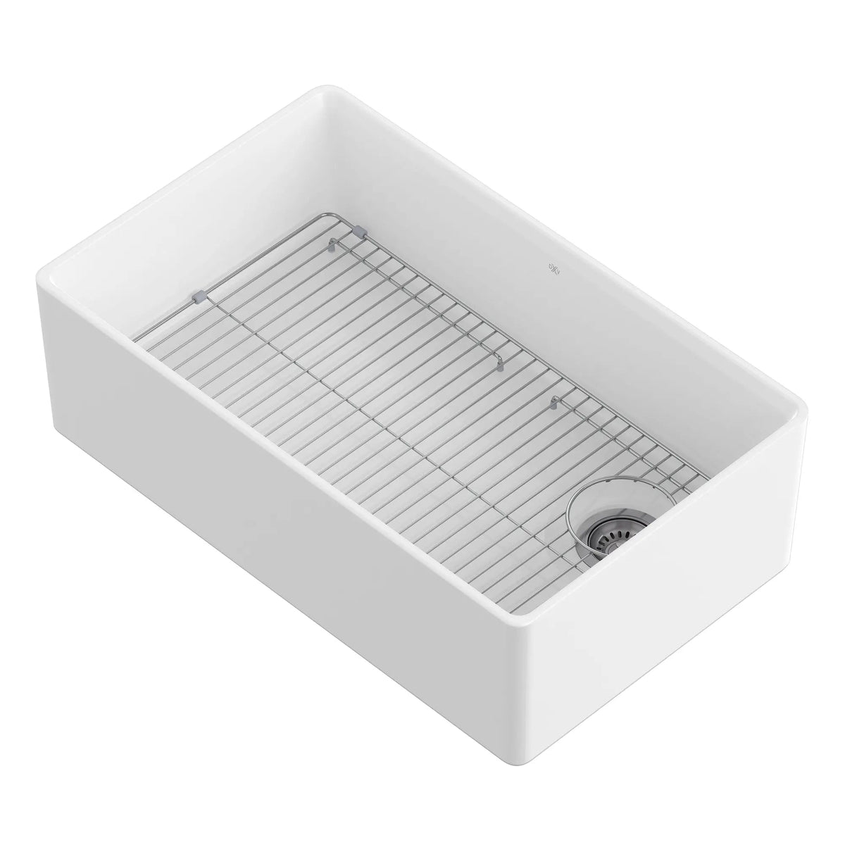 DXV Etre 33 in. Apron Kitchen Sink with Offset Drain in Canvas White (D21180SB3320.415) - view 6