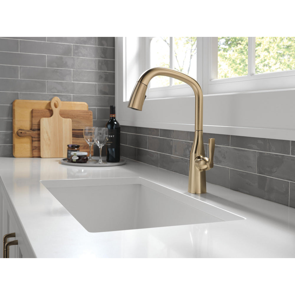Delta Stryke Single Handle Pull Down Kitchen Faucet - Champagne Bronze