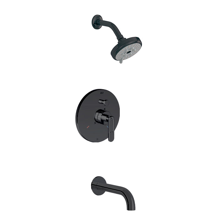 ALT 1840 Pressure Balance Tub/Shower System 91816 in Electro Black
