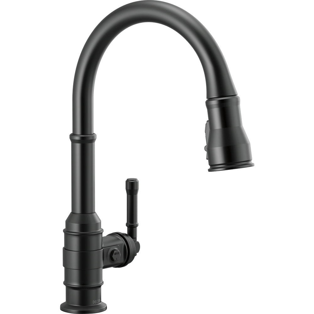 Delta Broderick Pull-Down Kitchen With Shieldspray 1L - Matte Black