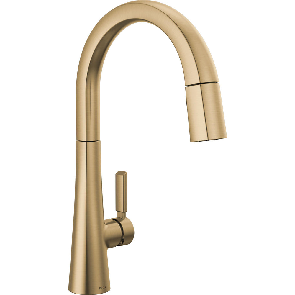Delta Monrovia Single Handle Pull-Down Faucet In Lumicoat - Champagne Bronze