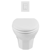 DXV Belshire Wall-Hung Elongated Toilet Bowl with Seat in Canvas White (D23050A000.415)