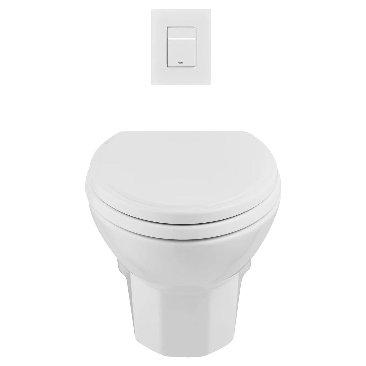 DXV Belshire Wall-Hung Elongated Toilet Bowl with Seat in Canvas White (D23050A000.415)