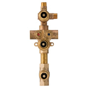 DXV 3-Handle Thermostatic Rough Valve with 2-Way Diverter Shared Functions in Unfinished (D35005533S.191)