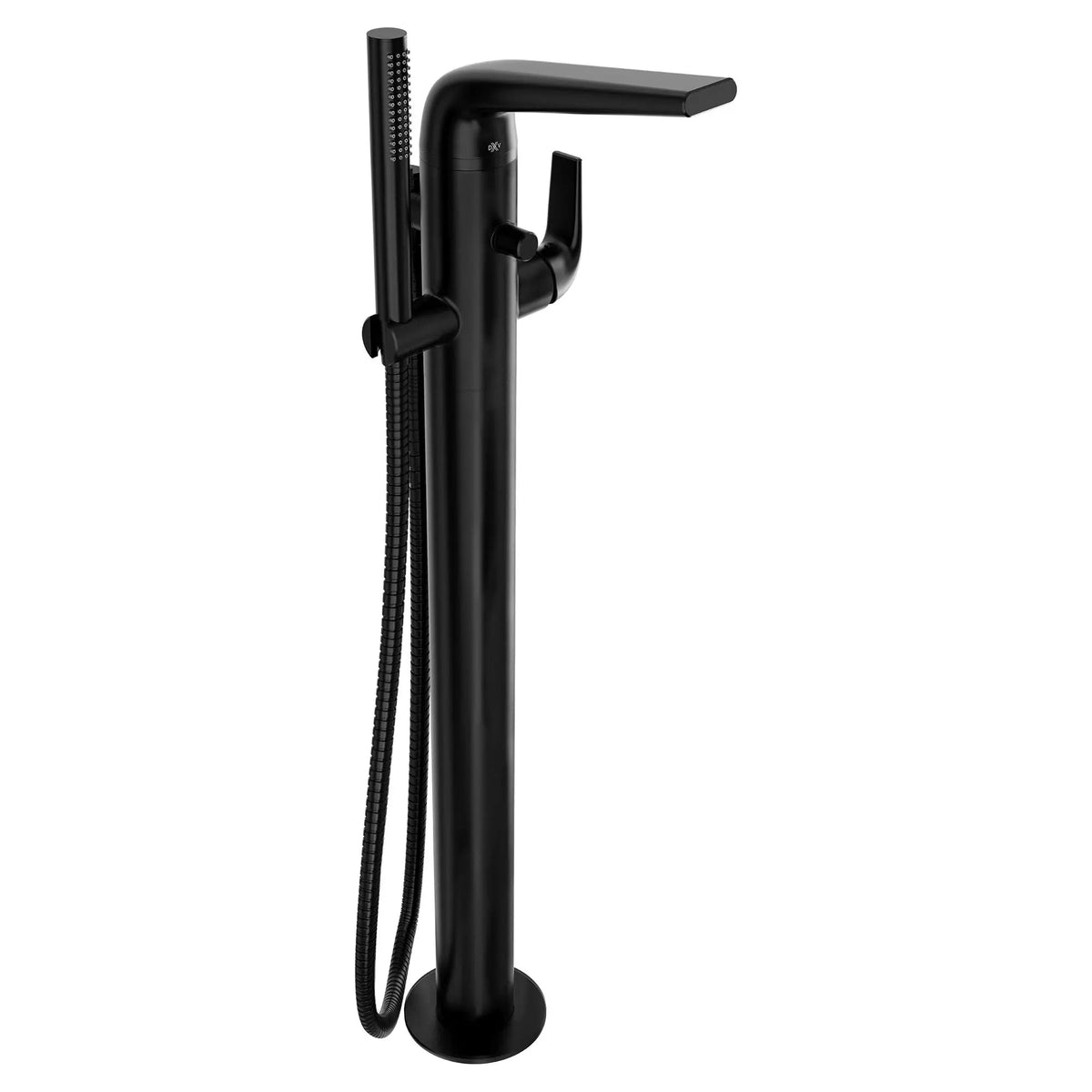 DXV Modulus Single Handle Floor Mount Bathtub Filler with Hand Shower and Lever Handle in Matte Black (D35120951.243)