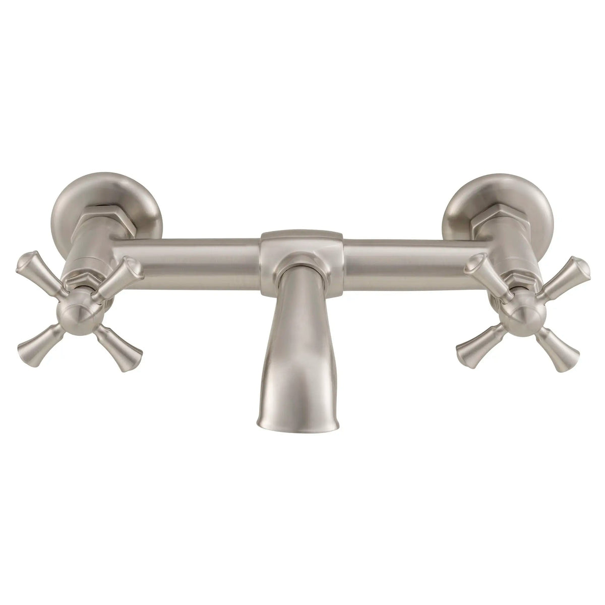 DXV Oak Hill 2-Handle Wall Mount Bathroom Faucet with Cross Handles in Brushed Nickel (D35155470.144)