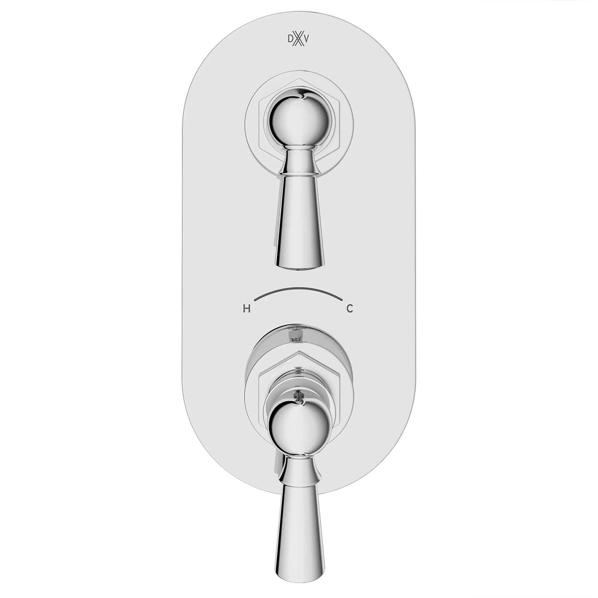 DXV Oak Hill 2-Handle Thermostatic Valve Trim Only with Lever Handles in Polished Chrome (D35155527.100)