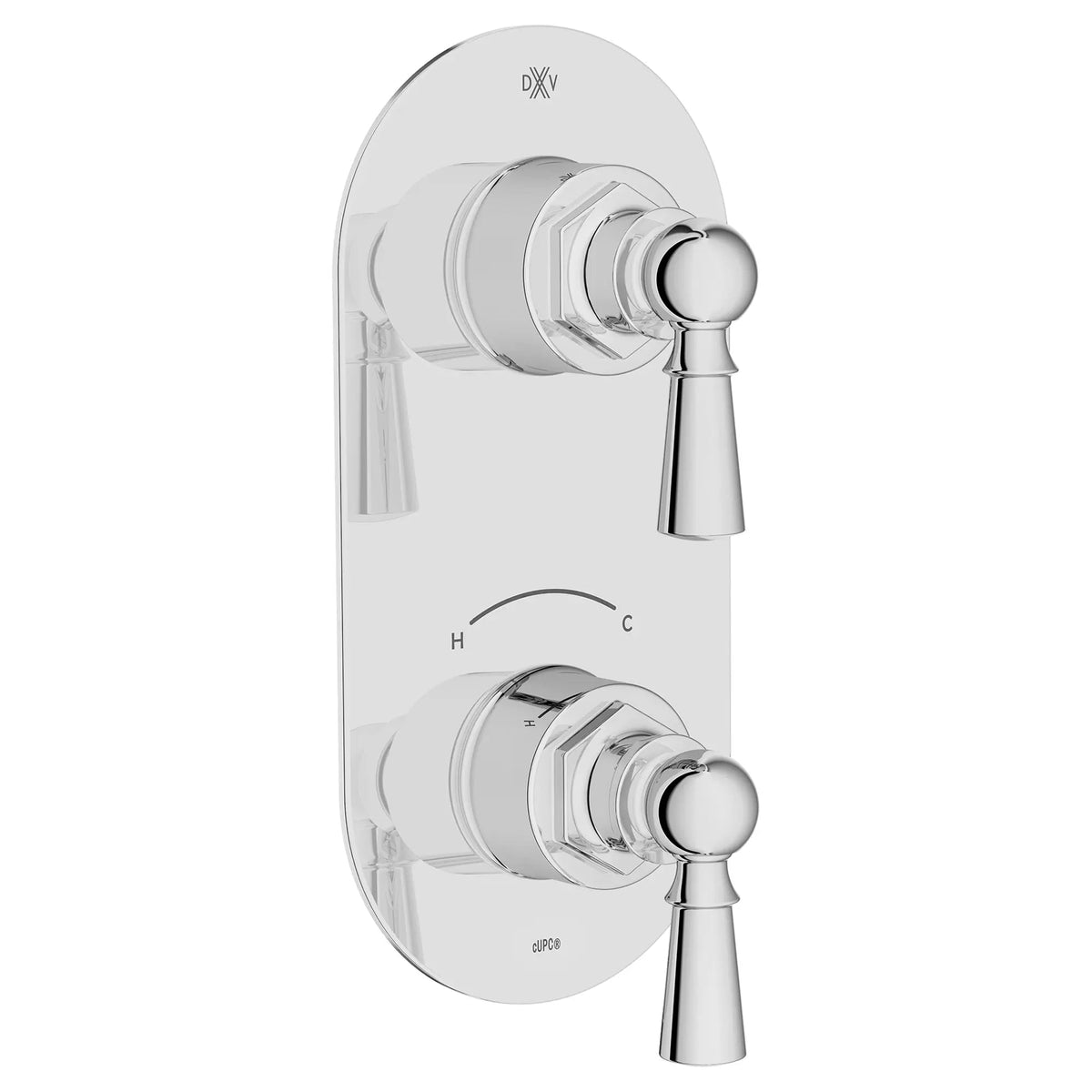 DXV Oak Hill 2-Handle Thermostatic Valve Trim Only with Lever Handles in Polished Chrome (D35155527.100) - view 2