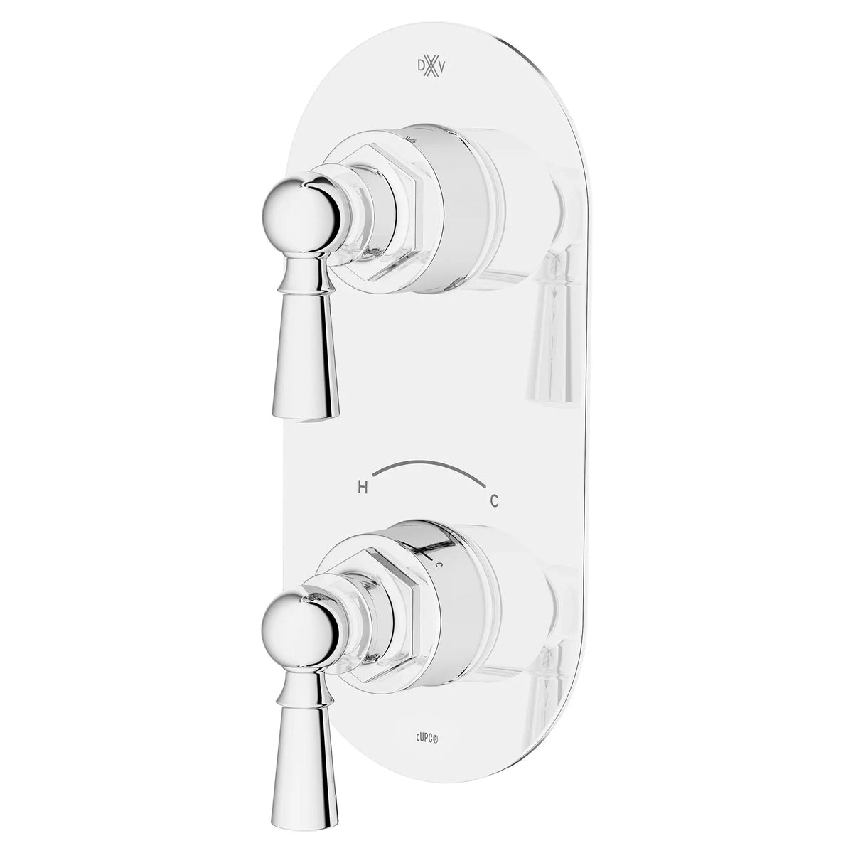 DXV Oak Hill 2-Handle Thermostatic Valve Trim Only with Lever Handles in Polished Chrome (D35155527.100) - view 3
