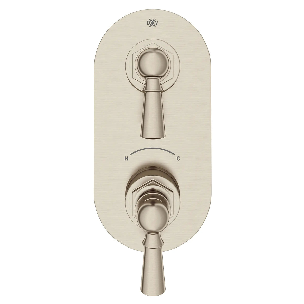 DXV Oak Hill 2-Handle Thermostatic Valve Trim Only with Lever Handles in Brushed Nickel (D35155527.144)
