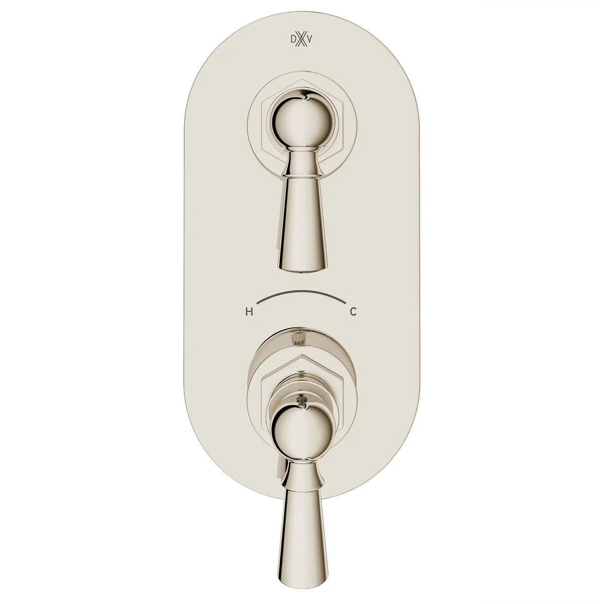 DXV Oak Hill 2-Handle Thermostatic Valve Trim Only with Lever Handles in Platinum Nickel (D35155527.150)