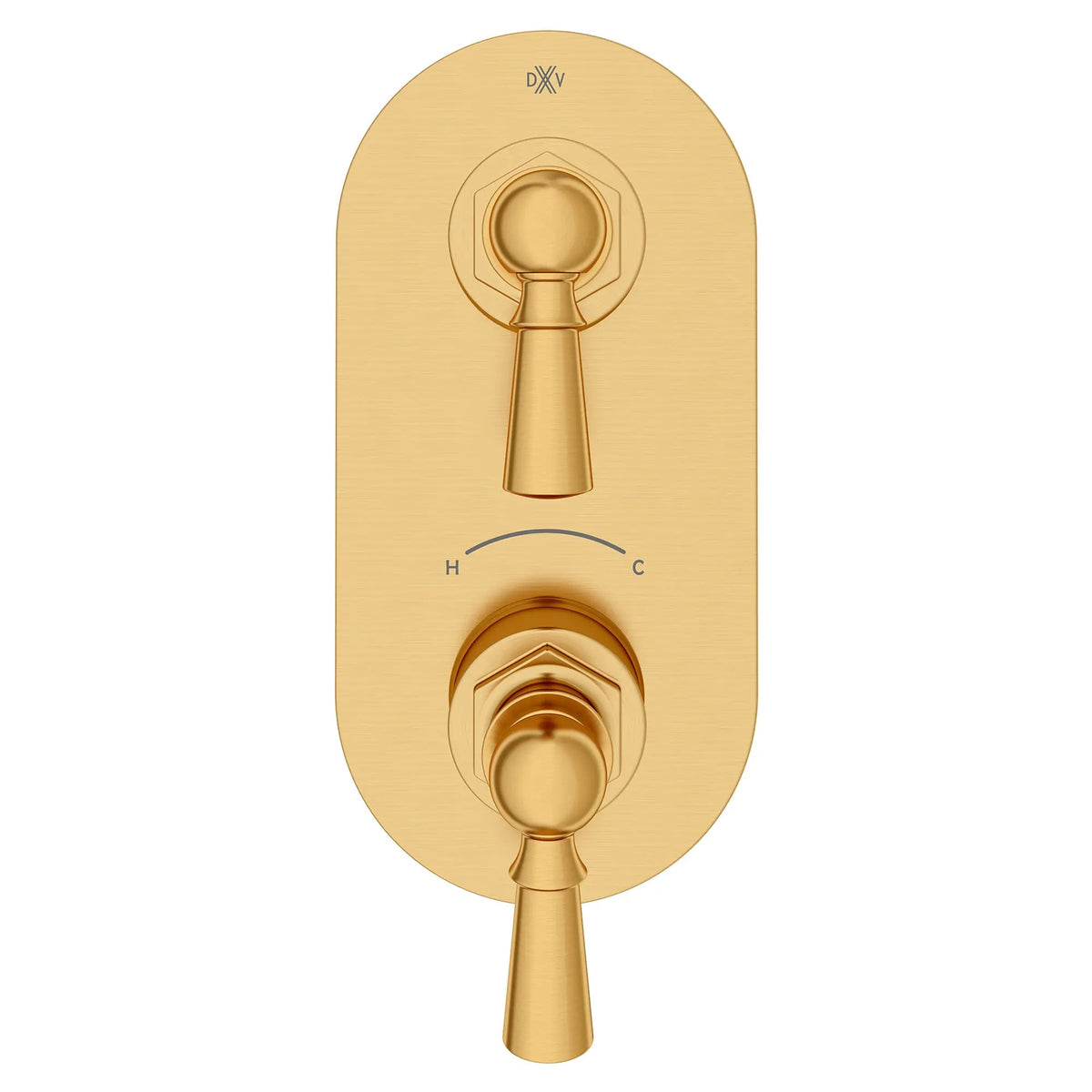 DXV Oak Hill 2-Handle Thermostatic Valve Trim Only with Lever Handles in Satin Brass (D35155527.427)