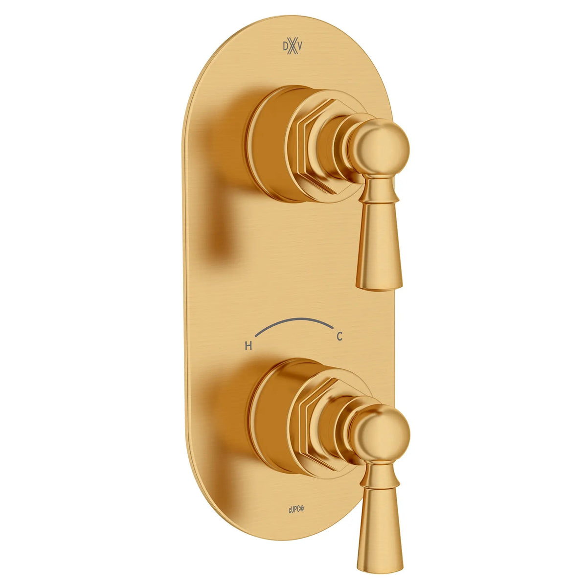 DXV Oak Hill 2-Handle Thermostatic Valve Trim Only with Lever Handles in Satin Brass (D35155527.427) - view 2